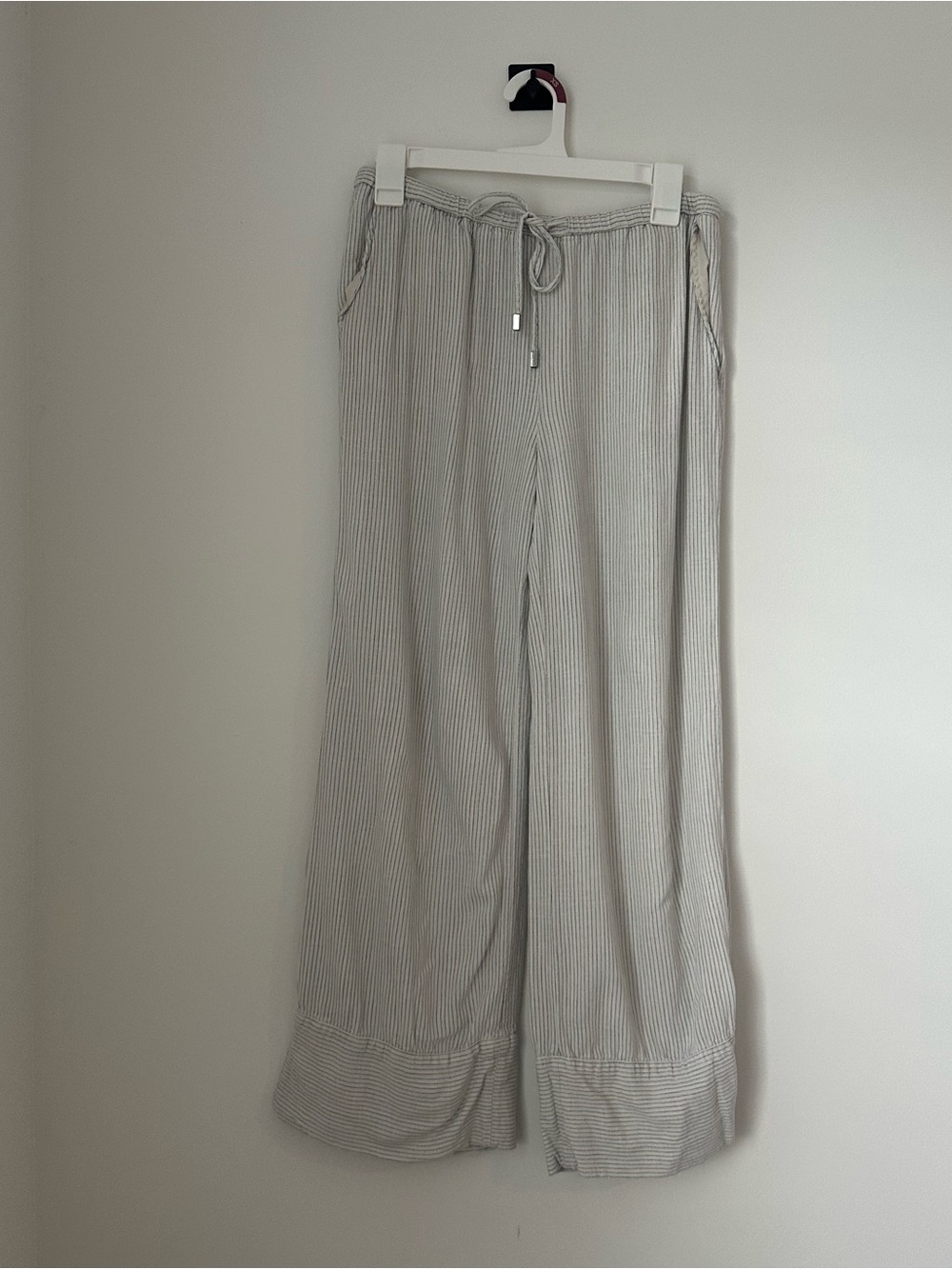 Zara Striped Wide-Leg Drawstring Pants